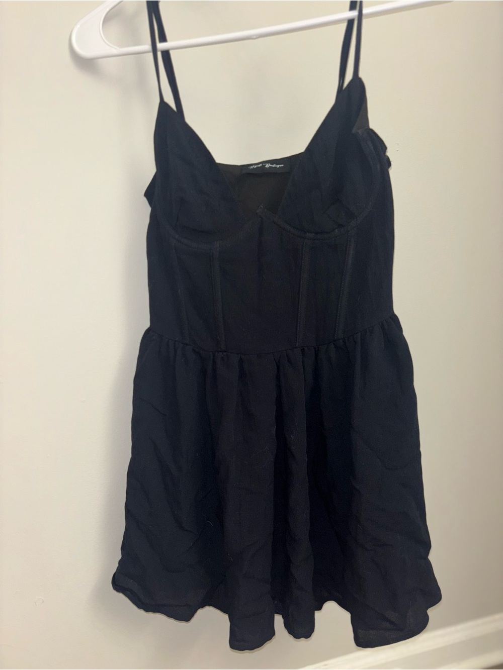 Women's Black Spaghetti-Strap Camisole Dress